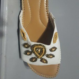 Comfortview Leather beaded sandals